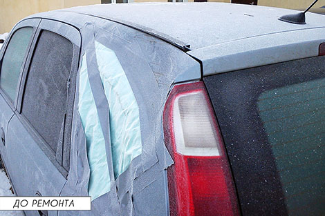 Ремонт и покраска заднего крыла  со стойкой. Opel Meriva